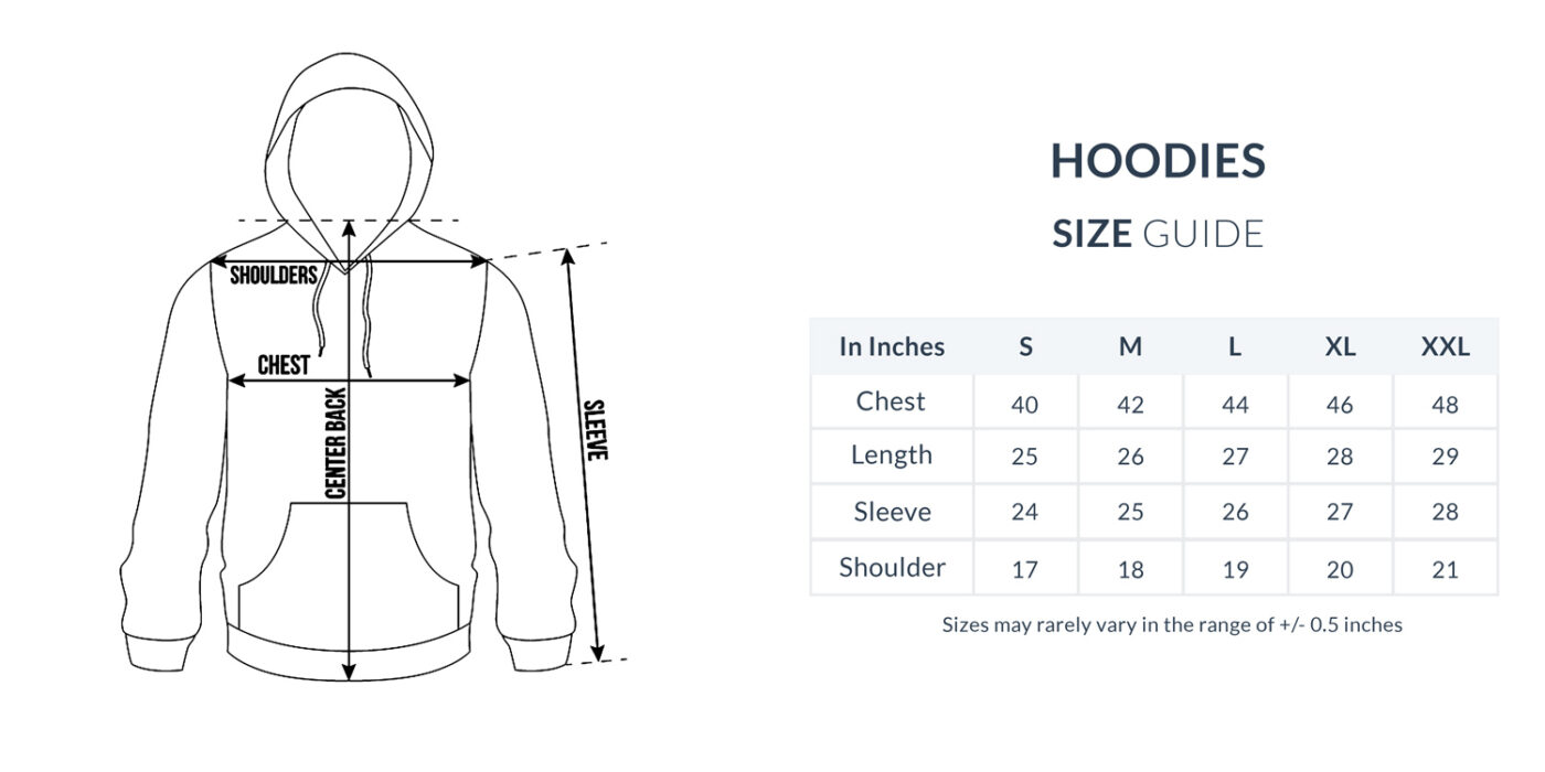 New Hoodie Size Guide