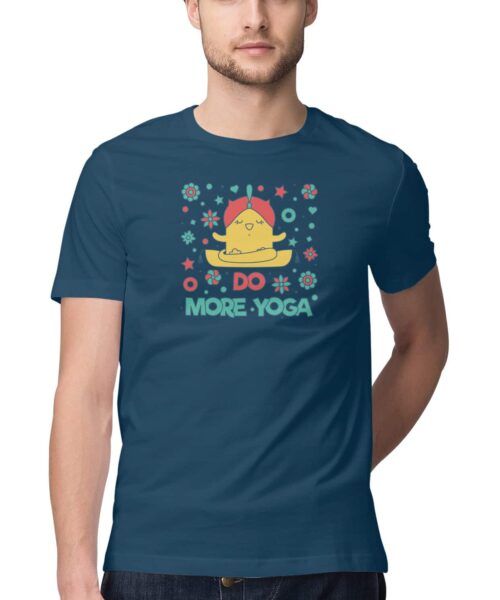 Alternative view of Do More Yoga Yogi Emoji Typography Funny T Shirt – Quirky Pop Art Printed Cotton Tee India Unisex Casual Wear