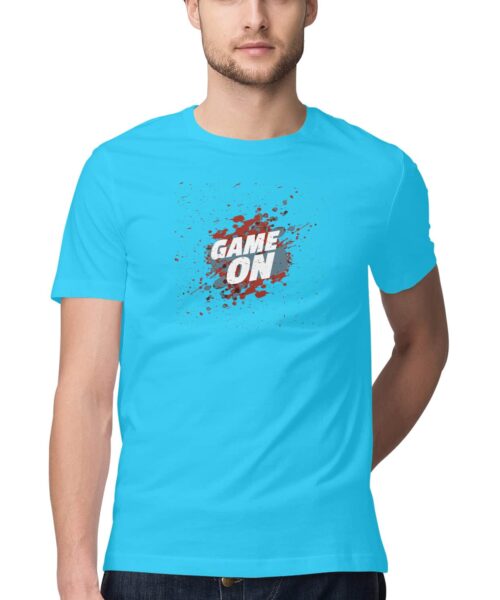 Alternative view of Game On Motivational Sporty T Shirt – Quirky Graphic Printed Cotton Tee India Unisex Casual Wear
