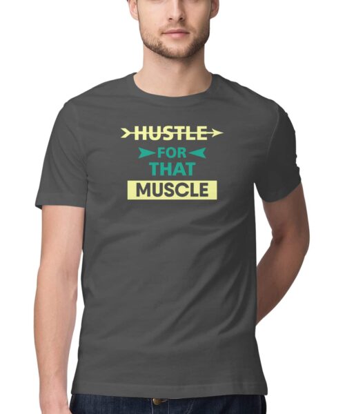 Alternative view of Hustle for that muscle typography