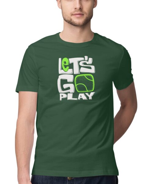 Alternative view of Let’s Go Play Tennis T-Shirt 🎾 Sporty Cotton Graphic Tee India Men Women