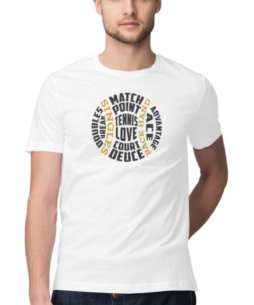 Match Point Tennis T-Shirt 🎾 Sporty Cotton Graphic Tee for Men & Women India