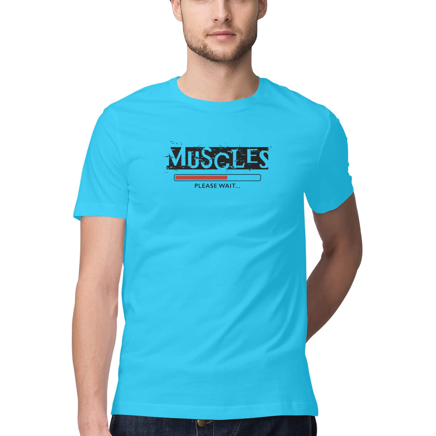 Muscles Loading Please Wait T-Shirt 💪 Funny Gym Workout Cotton Tee India Muscles Loading Please Wait T-Shirt 💪 Funny Gym Workout Cotton Tee India
