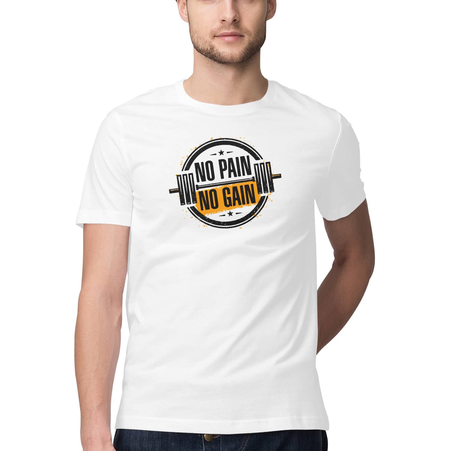 No Pain No Gain Gym Life T-Shirt 💪 Motivational Fitness Cotton Tee India No Pain No Gain Gym Life T-Shirt 💪 Motivational Fitness Cotton Tee India