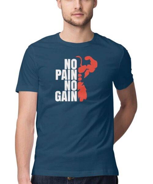 Alternative view of No Pain No Gain The Hulk T-Shirt 💪 Smash Gym Fitness Cotton Tee India
