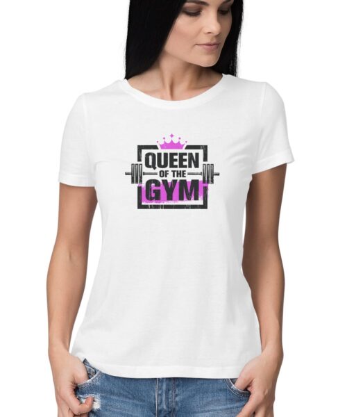 Alternative view of Queen of the Gym T-Shirt 👑💪 Fitness Motivation Cotton Tee India Women Men