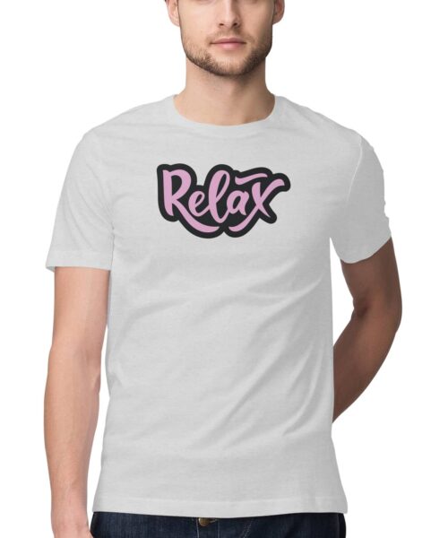 Alternative view of Relax Positive T-Shirt 🌿 Calm Motivational Cotton Graphic Tee India Men Women