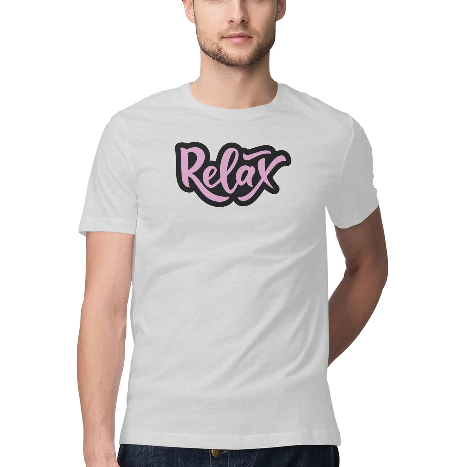 Relax Positive T-Shirt 🌿 Calm Motivational Cotton Graphic Tee India Men Women Relax Positive T-Shirt 🌿 Calm Motivational Cotton Graphic Tee India Men Women - Image 2