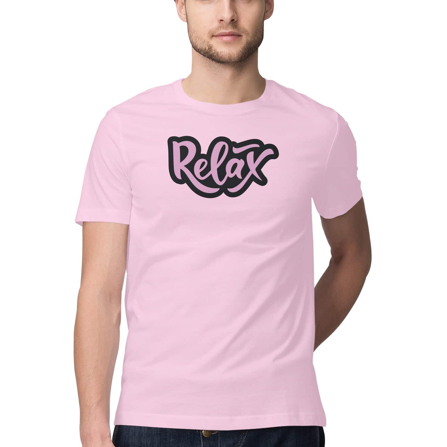 Relax Positive T-Shirt 🌿 Calm Motivational Cotton Graphic Tee India Men Women Relax Positive T-Shirt 🌿 Calm Motivational Cotton Graphic Tee India Men Women - Image 3