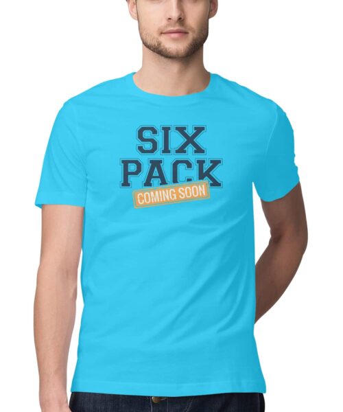 Alternative view of Six Pack Coming Soon Gym T-Shirt 💪😂 | Funny Fitness Workout Tee Online India