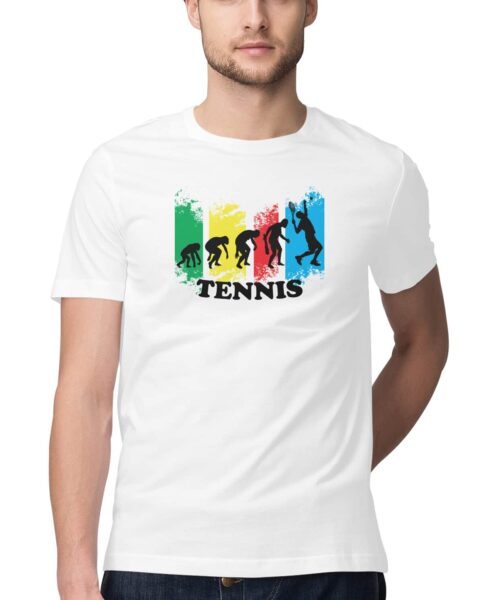 Tennis Evolution From Ape to Human T-Shirt 🦍🎾 | Funny Sports Graphic Tee India