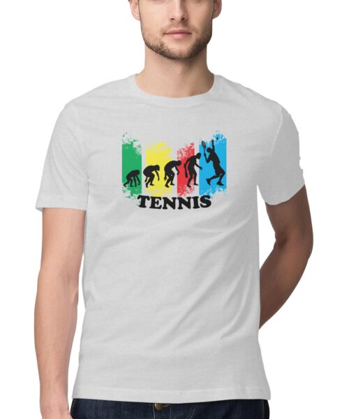 Alternative view of Tennis Evolution From Ape to Human T-Shirt 🦍🎾 | Funny Sports Graphic Tee India