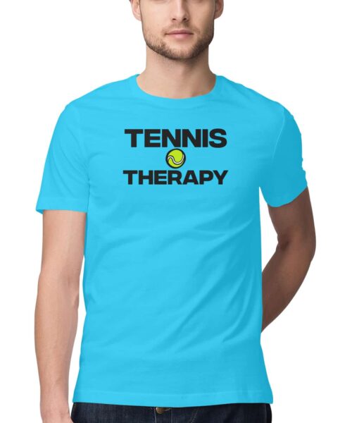 Alternative view of Tennis Therapy T-Shirt 🎾🧘 | Funny Motivational Tennis Lovers Graphic Tee India