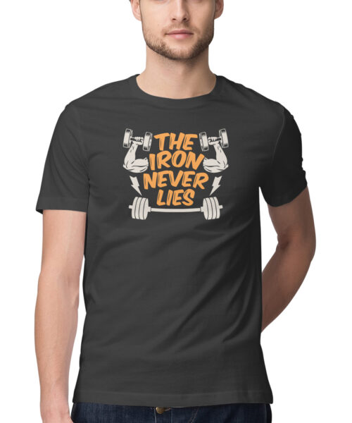 The Iron Never Lies Gym T-Shirt 🏋️🔥 | Motivational Weightlifting Workout Tee India