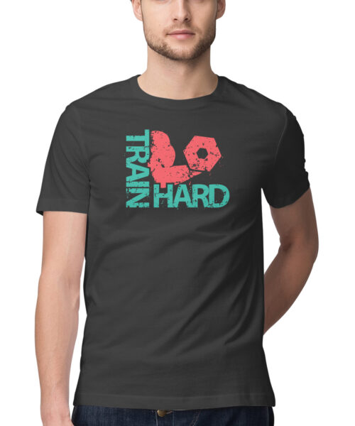 Train Hard Dumbbell Gym T-Shirt 💪🔥 | Motivational Workout Tee Online India