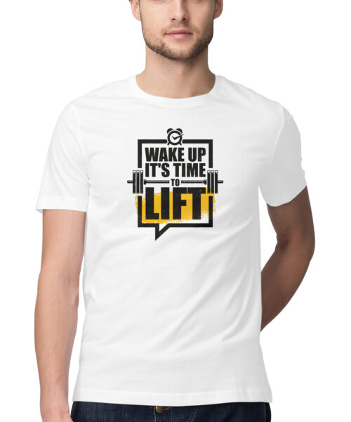 Wake Up It’s Time to Lift T-Shirt ⏰💪 | Motivational Gym Workout Tee Online India