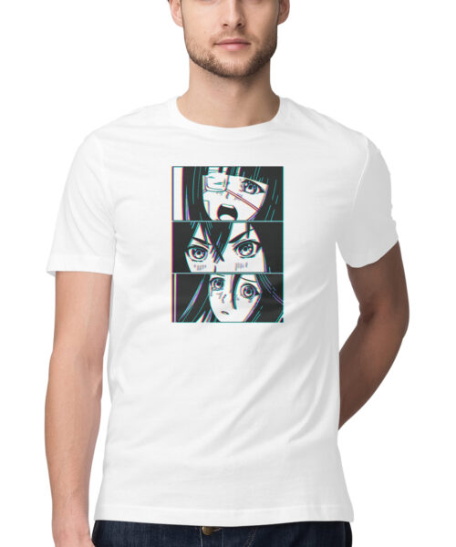Three pairs of Asian Eyes look Glitch effect Manga style TRIO