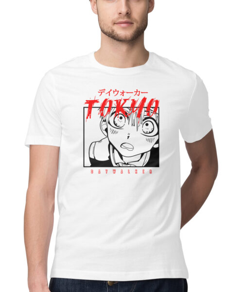 Tokyo manga style face with slogan Translation Day walker