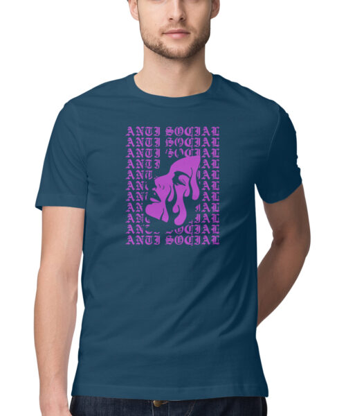 Alternative view of Women face with slogan ANTI SOCIAL Anime
