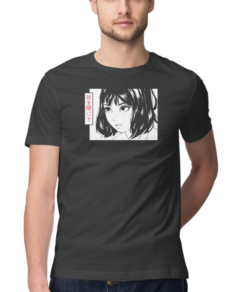 Anime Close your eyes Manga girl closeup face