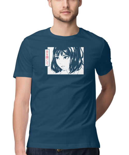 Alternative view of Anime Close your eyes Manga girl closeup face