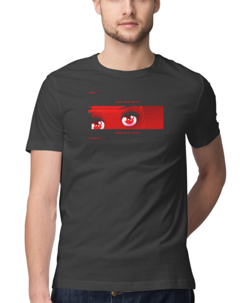 Black and red anime eyes night drive