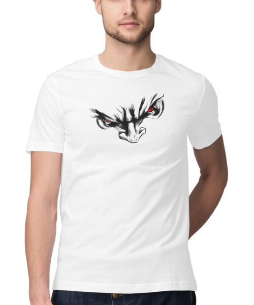 demon with angry red eyes