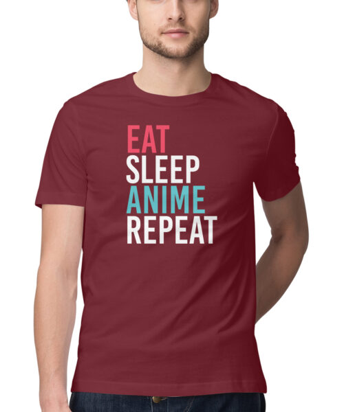 Alternative view of Eat Sleep Anime Repeat Typography
