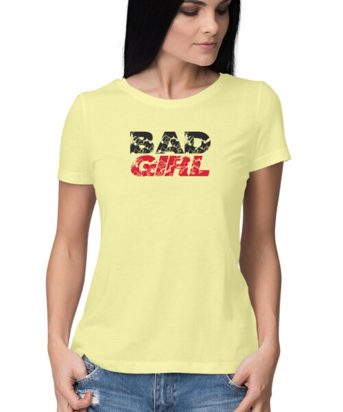 Shop the Best Funny and Sarcastic T-shirts for Men and Women at Manmarzee – The Ultimate Online T-shirt Store in India Alternative view of BAD GIRL WHITE, Funny T-shirt quotes and sayings