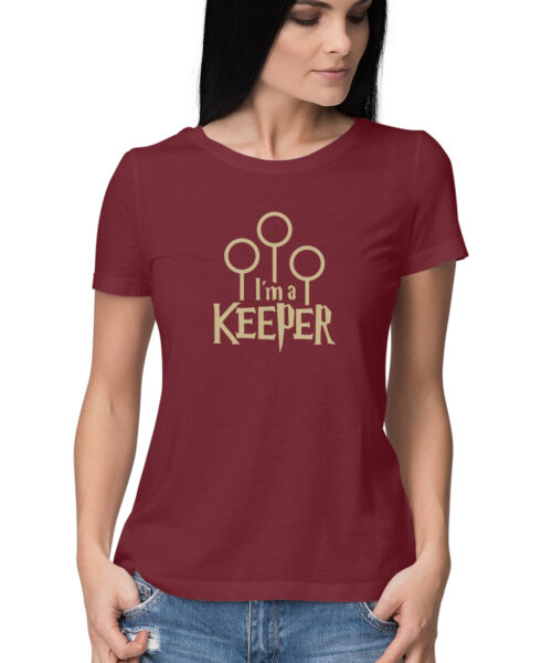 Shop the Best Funny and Sarcastic T-shirts for Men and Women at Manmarzee – The Ultimate Online T-shirt Store in India IM A KEEPER women, Funny T-shirt quotes and sayings
