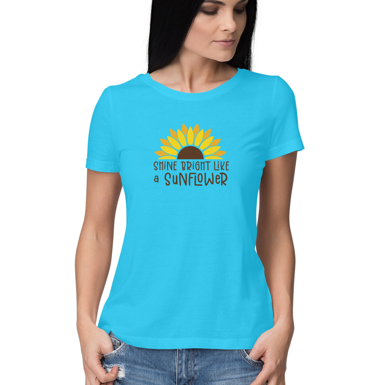shine bright like a sun flower, Funny T-shirt quotes and sayings