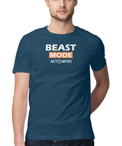 Alternative view of Beast Mode Activated Gym T-Shirt 🔥💪 | Motivational Workout Tee Online India