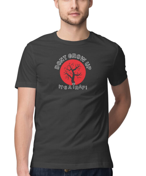 Shop the Best Funny and Sarcastic T-shirts for Men and Women at Manmarzee – The Ultimate Online T-shirt Store in India Don't Grow Up It's a Trap T-Shirt 🤪 | Funny Quote Tee for Men & Women | Manmarzee 😎