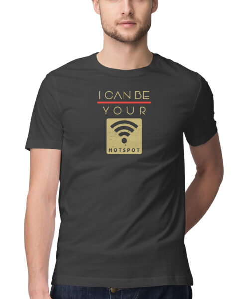 Shop the Best Funny and Sarcastic T-shirts for Men and Women at Manmarzee – The Ultimate Online T-shirt Store in India I Want To Be Your Hotspot WiFi T-Shirt 📶 | Funny Quote Tee for Men & Women | Manmarzee