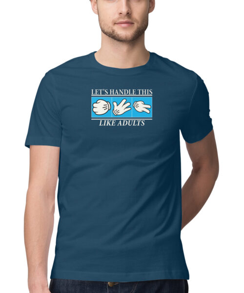 Shop the Best Funny and Sarcastic T-shirts for Men and Women at Manmarzee – The Ultimate Online T-shirt Store in India "Let's Handle This Like Adults" Sarcastic T-Shirt for Men & Women 🤣 | Funny Quote Tee