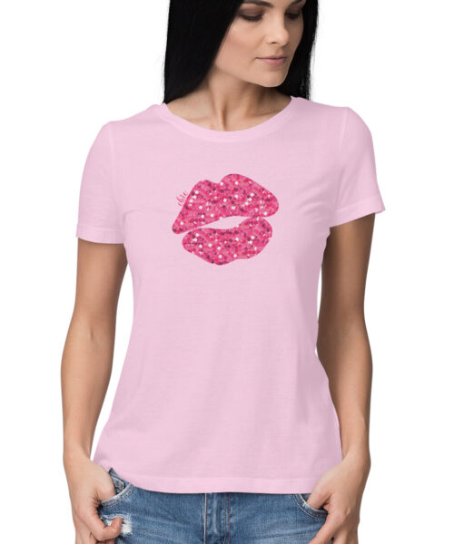 LIPS GLITER PINK, Funny T-shirt quotes and sayings