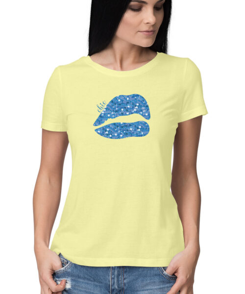Alternative view of LIPS GLITTER BLUE, Funny T-shirt quotes and sayings