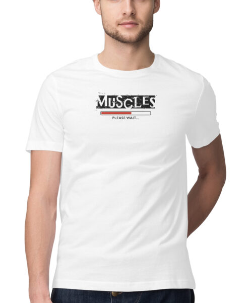 Muscle Loading Gym T-Shirt 💪⚡ | Funny Workout Pun Graphic Tee Online India