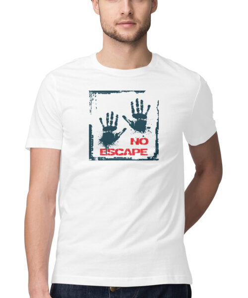 Shop the Best Funny and Sarcastic T-shirts for Men and Women at Manmarzee – The Ultimate Online T-shirt Store in India 👻 No Escape Funny T-Shirt India | Spooky Meme Tees for Men & Women 💀
