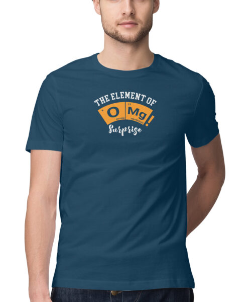 Shop the Best Funny and Sarcastic T-shirts for Men and Women at Manmarzee – The Ultimate Online T-shirt Store in India OMG The Element of Surprise Funny Quotes T-Shirt ⚛️ | Quirky T-Shirts for Men & Women | Black & Navy Blue | S-5XL | India