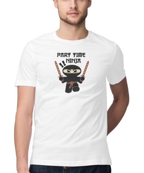 Shop the Best Funny and Sarcastic T-shirts for Men and Women at Manmarzee – The Ultimate Online T-shirt Store in India Part Time Ninja Funny T-Shirt 🥷 | Quirky T-Shirts for Men & Women | Black & Red | S-5XL | India