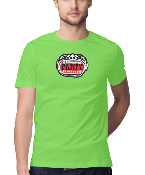 Alternative view of Crazy Party Funny T-Shirt 🎉 | Quirky T-Shirts for Men & Women | Black & Red | S-5XL | India