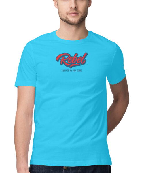 Shop the Best Funny and Sarcastic T-shirts for Men and Women at Manmarzee – The Ultimate Online T-shirt Store in India Alternative view of REBEL LIVING ON MY OWN TERMS Quirky T-Shirt 😎 | Funny T-Shirts for Men & Women | Black & Red | S-5XL | India