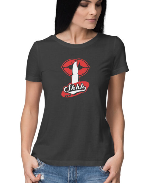 Shop the Best Funny and Sarcastic T-shirts for Men and Women at Manmarzee – The Ultimate Online T-shirt Store in India "Shhh Silence | Funny Sarcastic Quote Graphic Printed T-Shirt | Men and Women India"