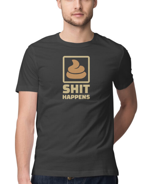 Shop the Best Funny and Sarcastic T-shirts for Men and Women at Manmarzee – The Ultimate Online T-shirt Store in India "Shit Happens" Graphic Printed T-Shirt | Funny, Quirky Tees | Men and Women India 💩😂