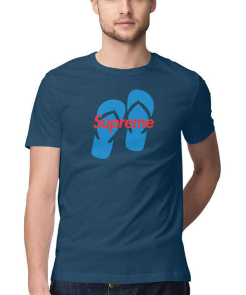 Shop the Best Funny and Sarcastic T-shirts for Men and Women at Manmarzee – The Ultimate Online T-shirt Store in India Alternative view of "Slipper Supreme Graphic Printed T-shirt | Funny Quotes T-shirts | Men and women India"