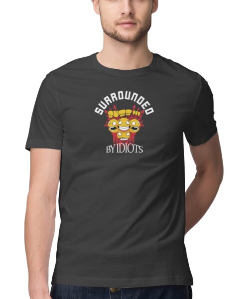 Shop the Best Funny and Sarcastic T-shirts for Men and Women at Manmarzee – The Ultimate Online T-shirt Store in India "Surrounded by Idiots" Funny Quote Graphic Printed T-Shirt | Sarcastic & Witty Tees | Men and Women India 🤪