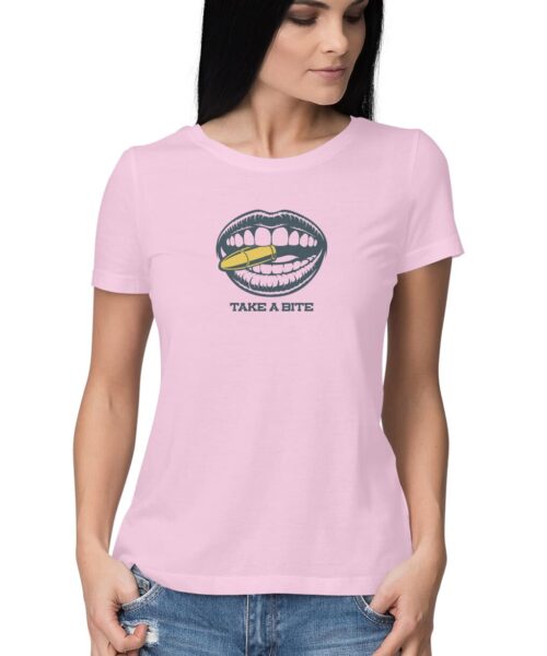 Shop the Best Funny and Sarcastic T-shirts for Men and Women at Manmarzee – The Ultimate Online T-shirt Store in India Alternative view of "Take a Bite 🍔 | Funny Graphic Printed T-Shirt | Men and Women India"