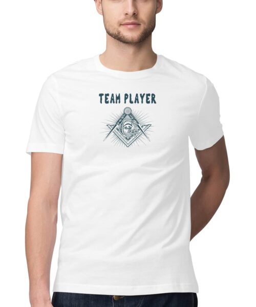 Shop the Best Funny and Sarcastic T-shirts for Men and Women at Manmarzee – The Ultimate Online T-shirt Store in India "Team Player Illuminati Graphic Printed T-Shirt | Funny, Quirky Tees | Men and women India" 👽🤝