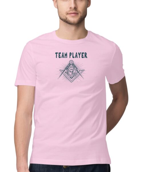 Shop the Best Funny and Sarcastic T-shirts for Men and Women at Manmarzee – The Ultimate Online T-shirt Store in India Alternative view of "Team Player Illuminati Graphic Printed T-Shirt | Funny, Quirky Tees | Men and women India" 👽🤝